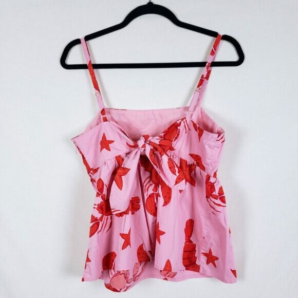 J.Crew Lobster Camisole Tank Top Womens 6 Tie-Back Pink Coastal Nautical - Picture 3 of 11